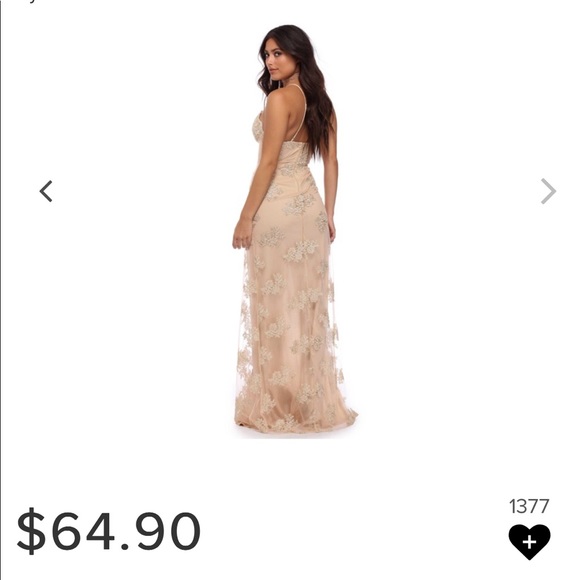 Anastasia Gold Lace Formal Dress 